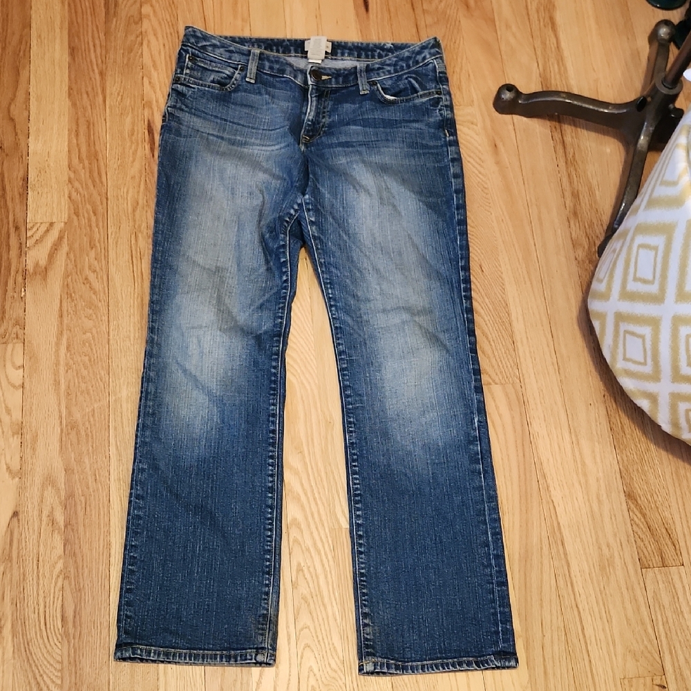 GAP Women's Curvy Straight Leg Blue Jeans 10/30R Cotton Blend Denim